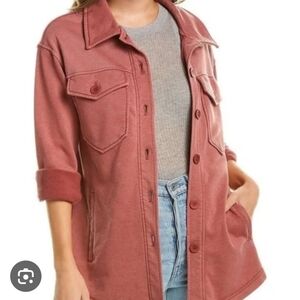 Avec Les Filles Womens Size M Dusty Rose Pink Utility Shirt Jacket Button Down